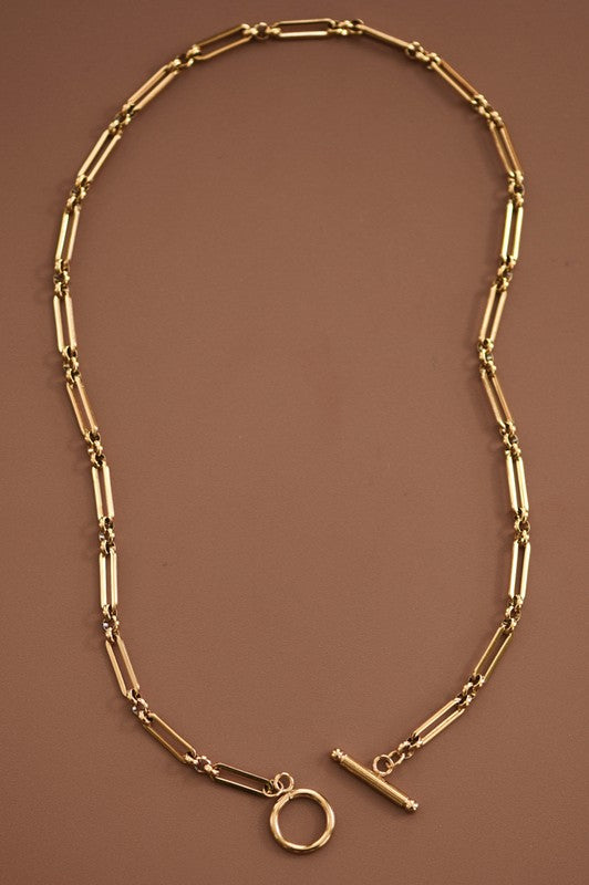 18 karat Gold Dipped Paper Clip Chain Necklace-Tarnish Free