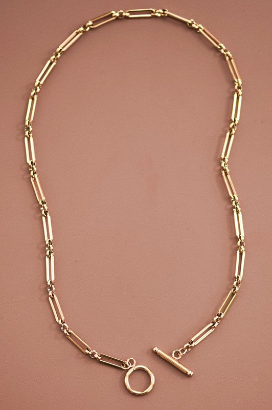 18 karat Gold Dipped Paper Clip Chain Necklace-Tarnish Free