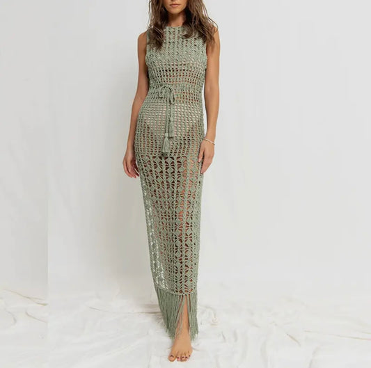 Casting Nets Sage Crochet Cover-up