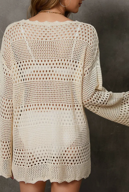 Crochet Bell Sleeve Coverup Tunic