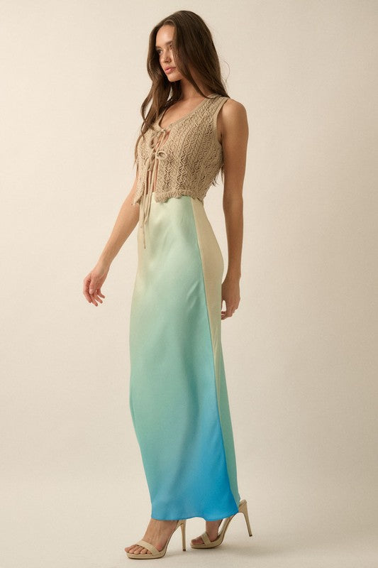 Ombré Mermaid Maxi Skirt with Stretch