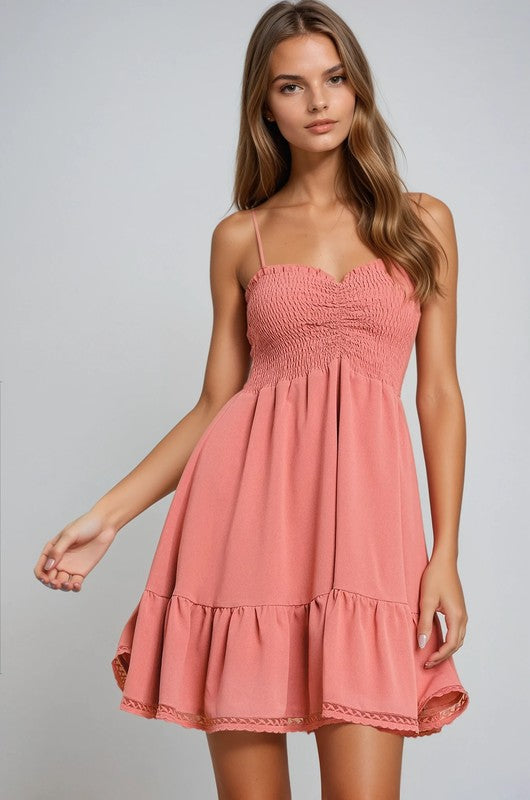 Coral Sunset Mini Dress
