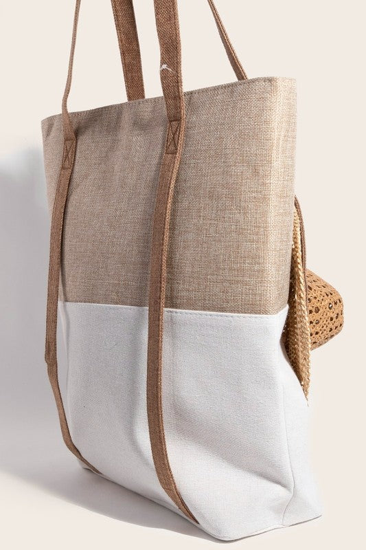 Two Tone Hat Holder Tote Bag