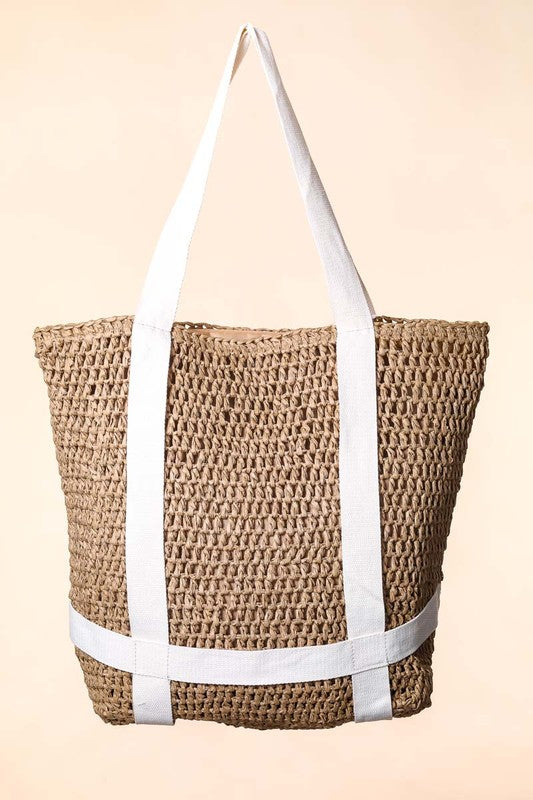 Straw Braided Hat Holder Beach Bag