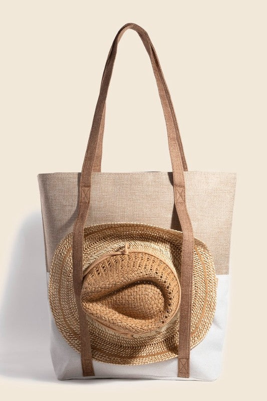 Two Tone Hat Holder Tote Bag
