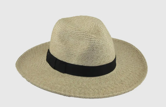 Vacation Ready Wide Brim Sun Hat Fedora-Packable & Crushable-Light Tan