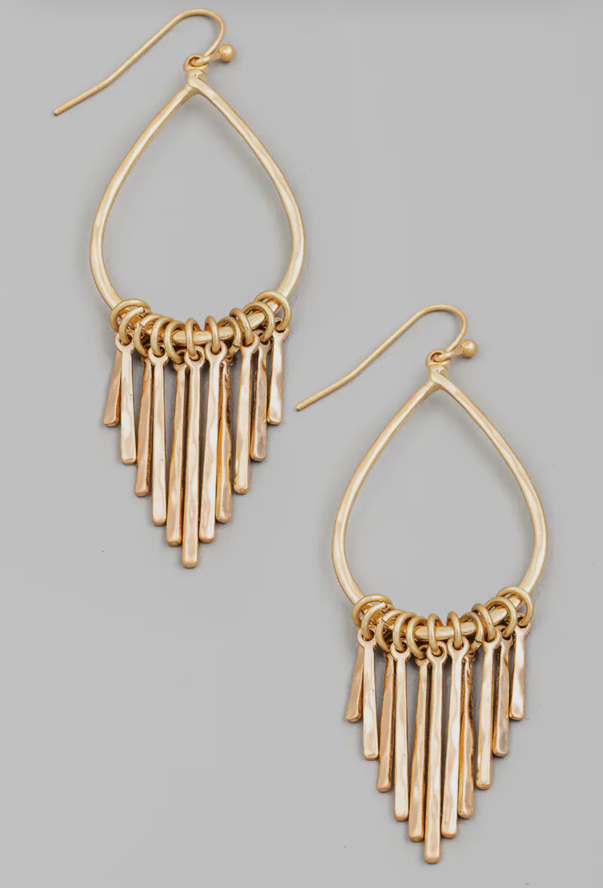 Gold Dangle Teardrop Earrings