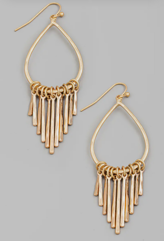 Gold Dangle Teardrop Earrings