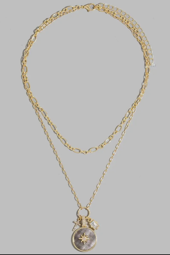 Abalone North Star Coin Necklace