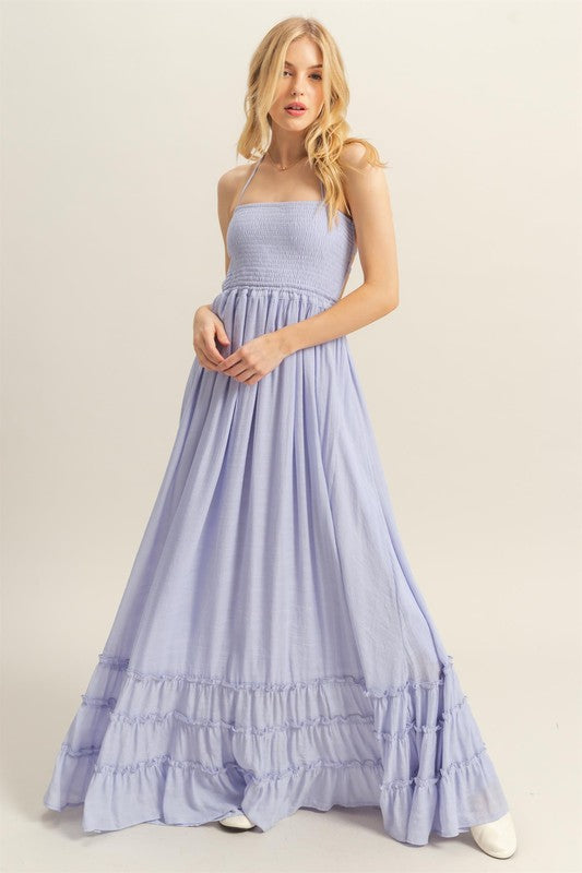 Paradise Smocked Maxi Dress-Periwinkle Daughter of the Water Paradise Smocked Maxi Dress-Periwinkle Daughter of the Water