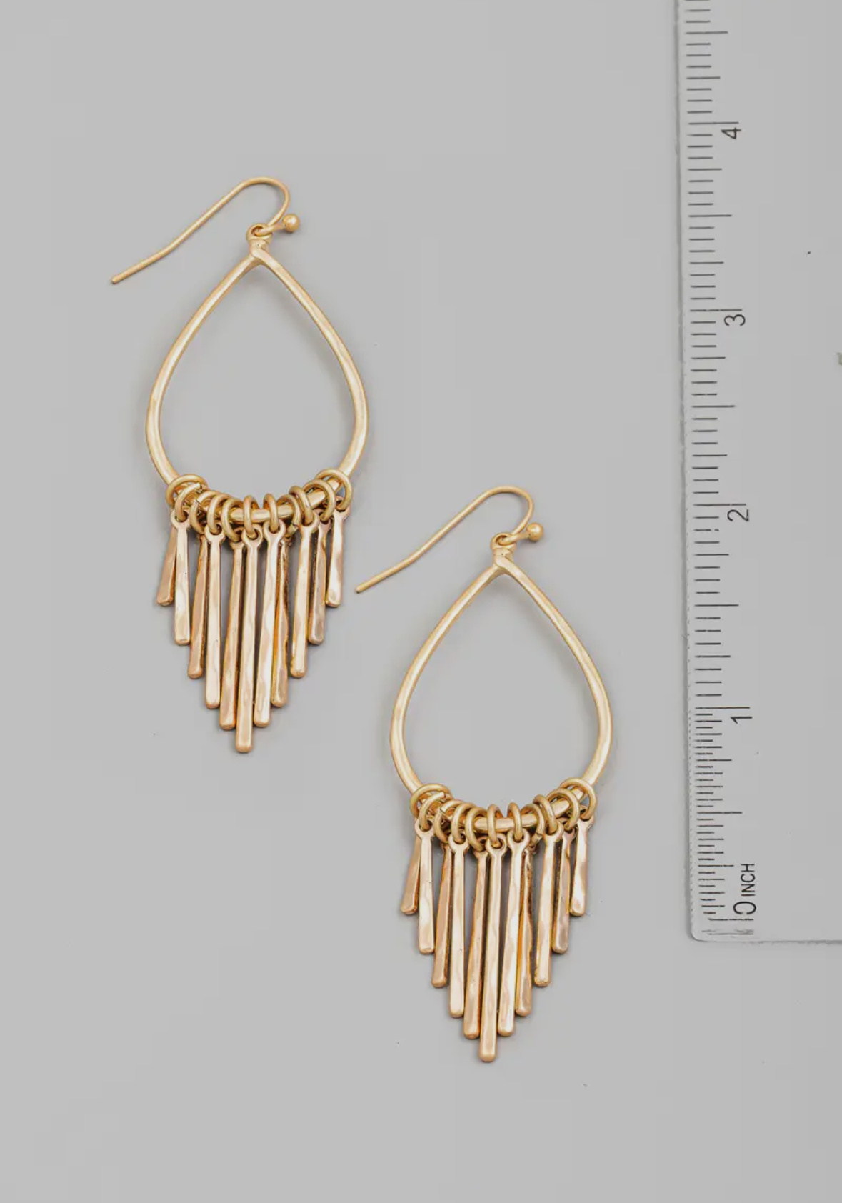 Gold Dangle Teardrop Earrings