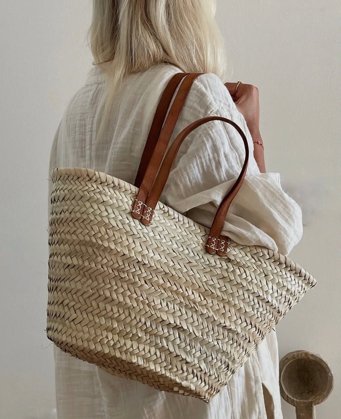 French Market Straw Tote Bag