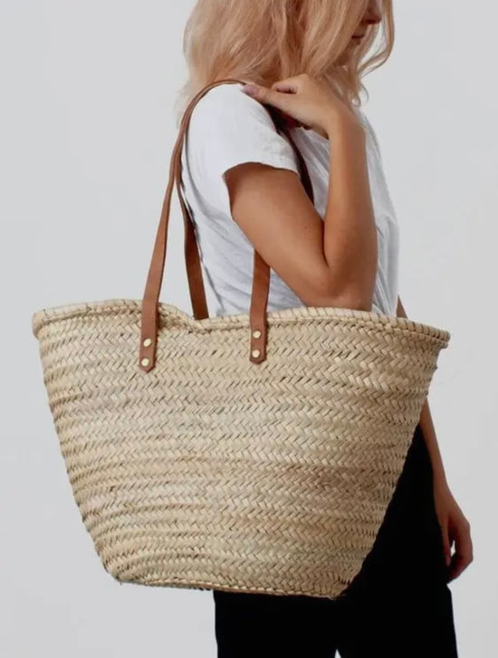 French Market Straw Tote Bag