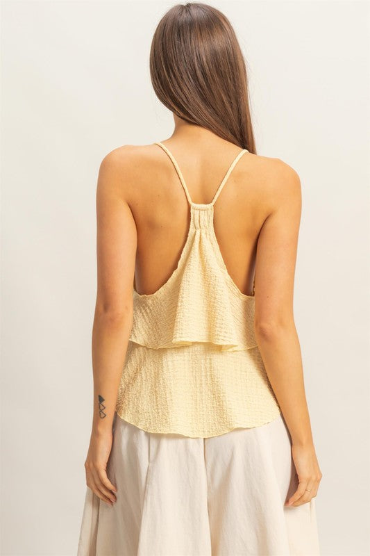 Butter Yellow Ruffle Camisole Top