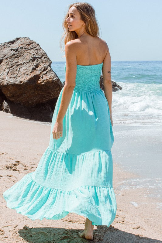 Strapless Mint Maxi Dress