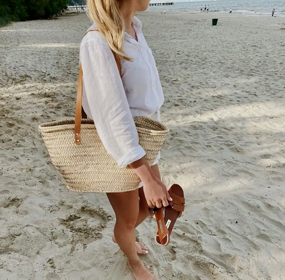 French Market Straw Tote Bag