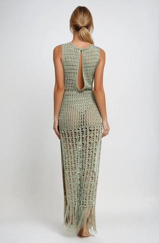 Casting Nets Sage Crochet Cover-Up Small Casting Nets Sage Crochet Cover-Up Small